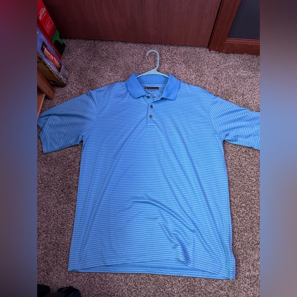 Pebble Beach Performance Blue Golf Shirt